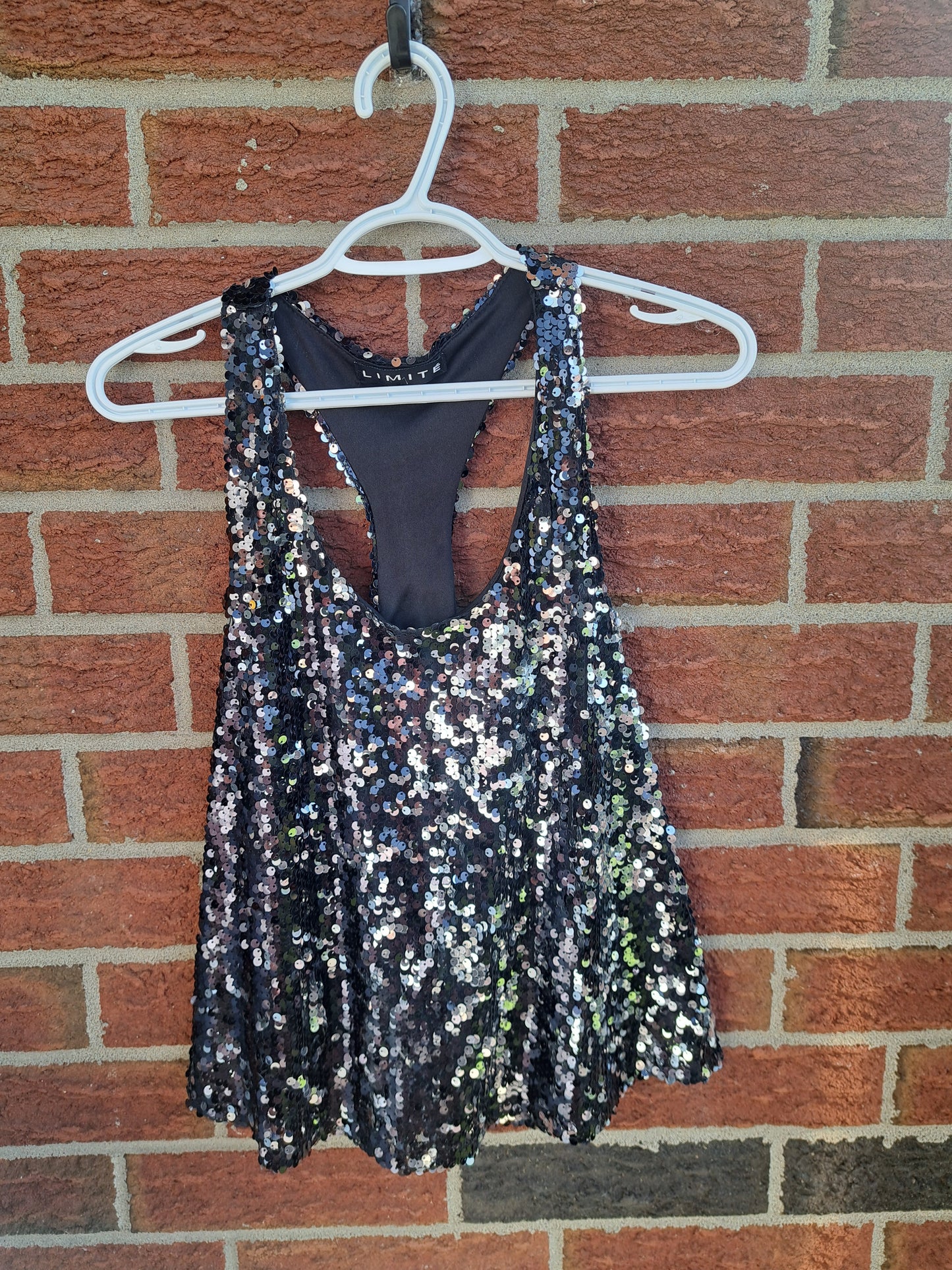 Camisole à paillettes noire