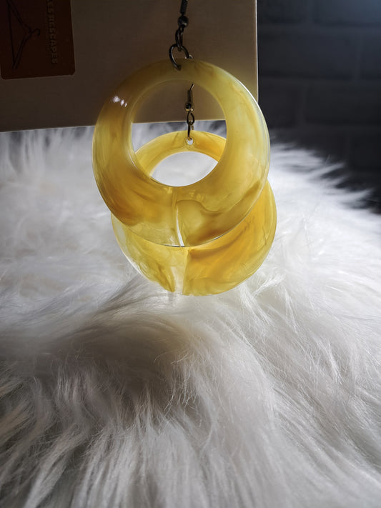Boucles d'oreilles rondes jaunes