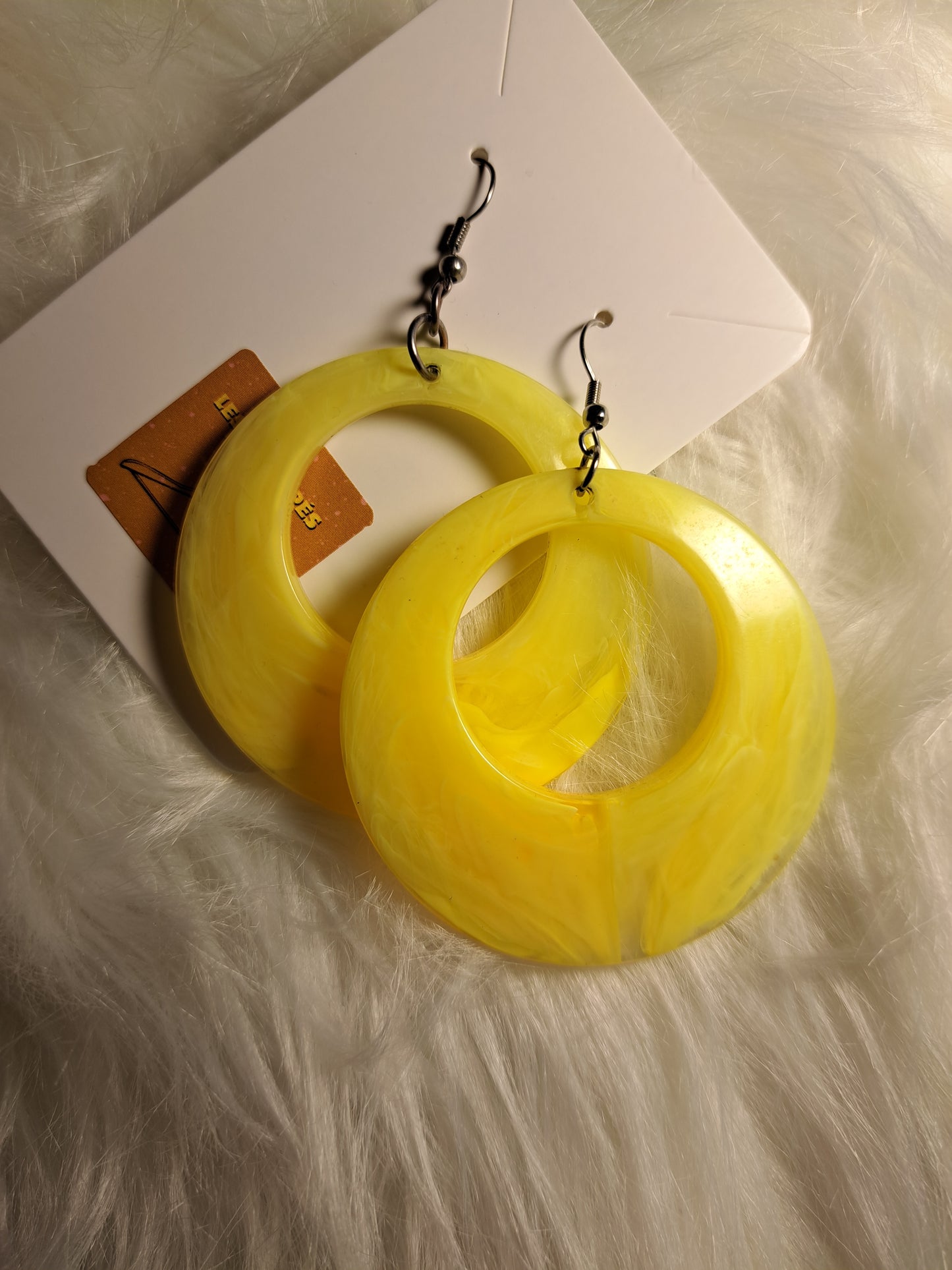 Boucles d'oreilles rondes jaunes