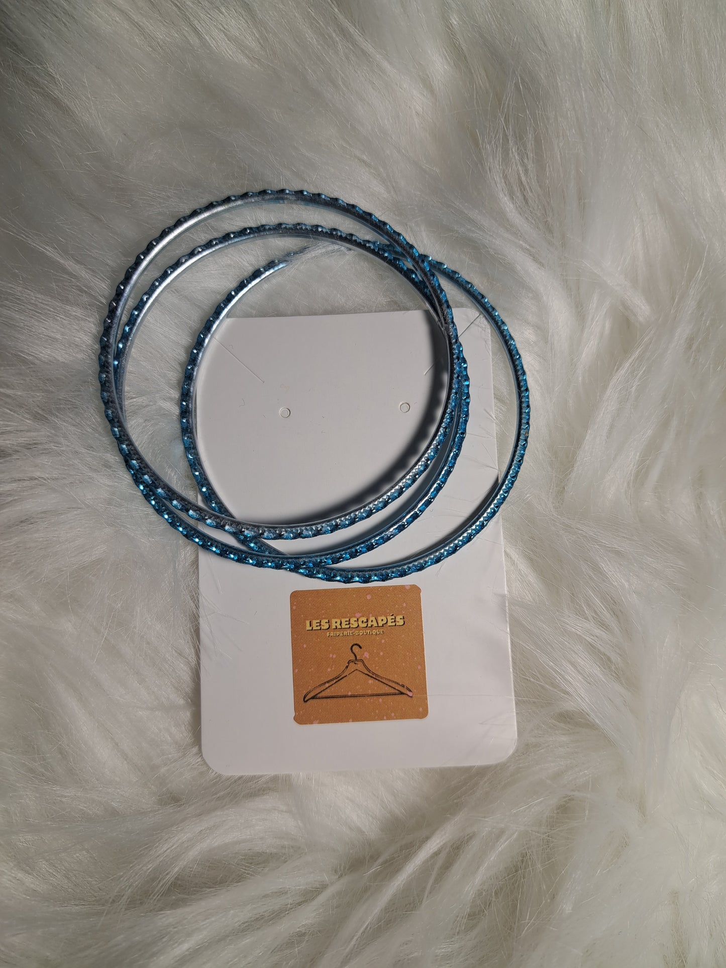 Trio de bracelets bleus