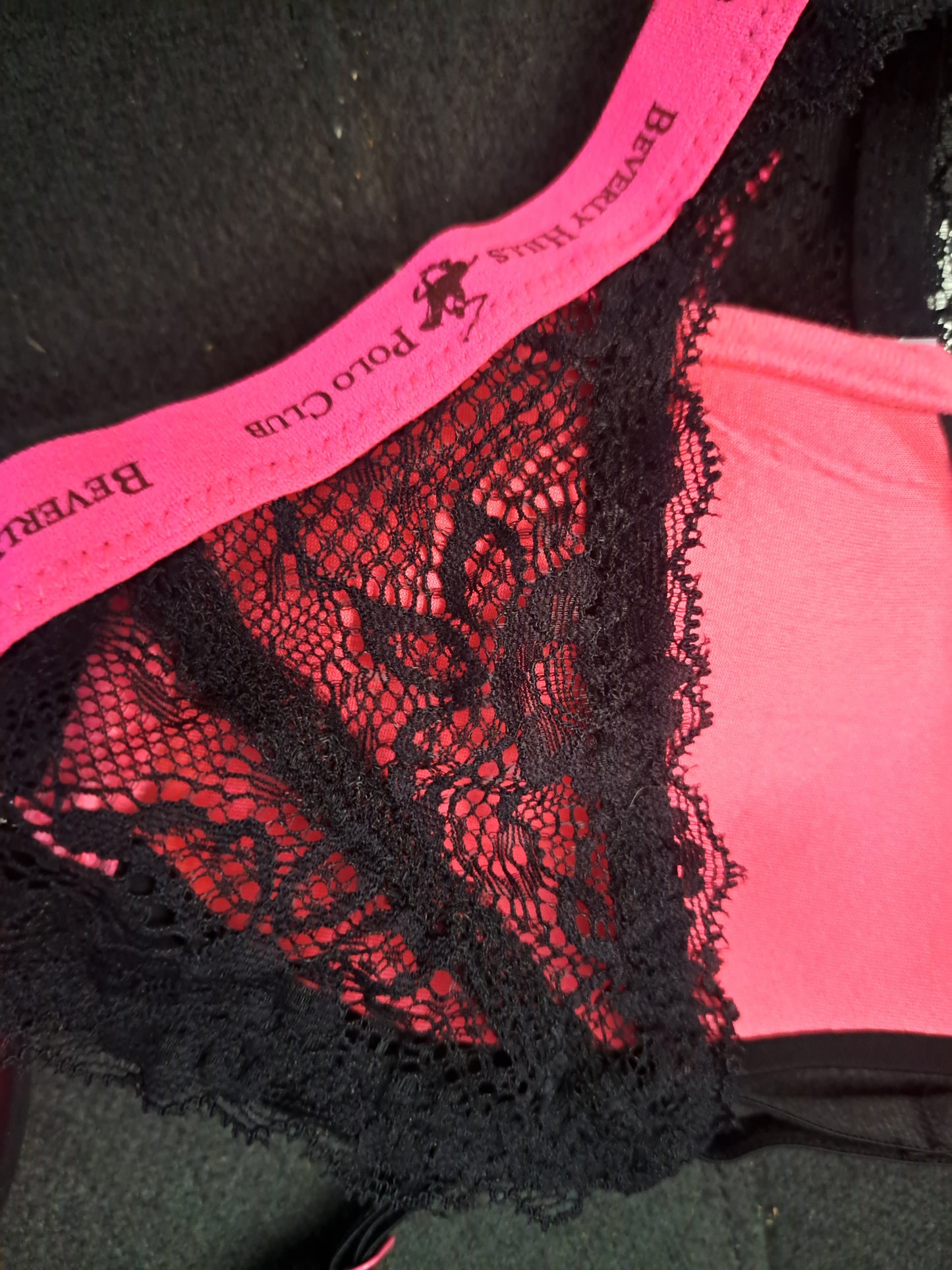 Soutien-gorge noir et rose Polo Club avec étiquette