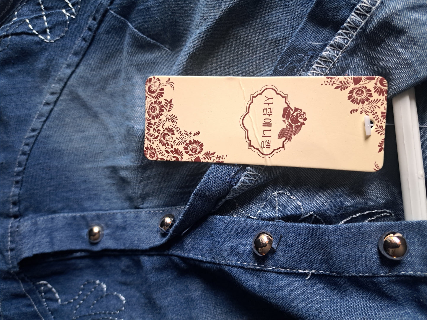 Robe bleue jeans avec dentelle (avec étiquette)