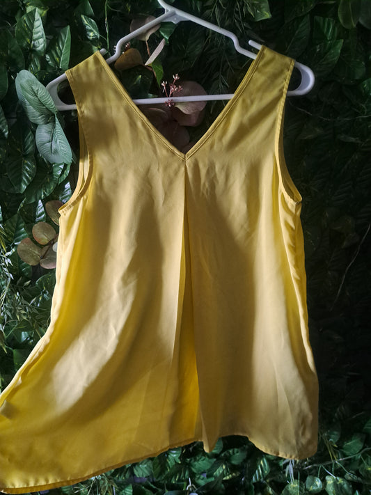 Haut sans manche transparent jaune