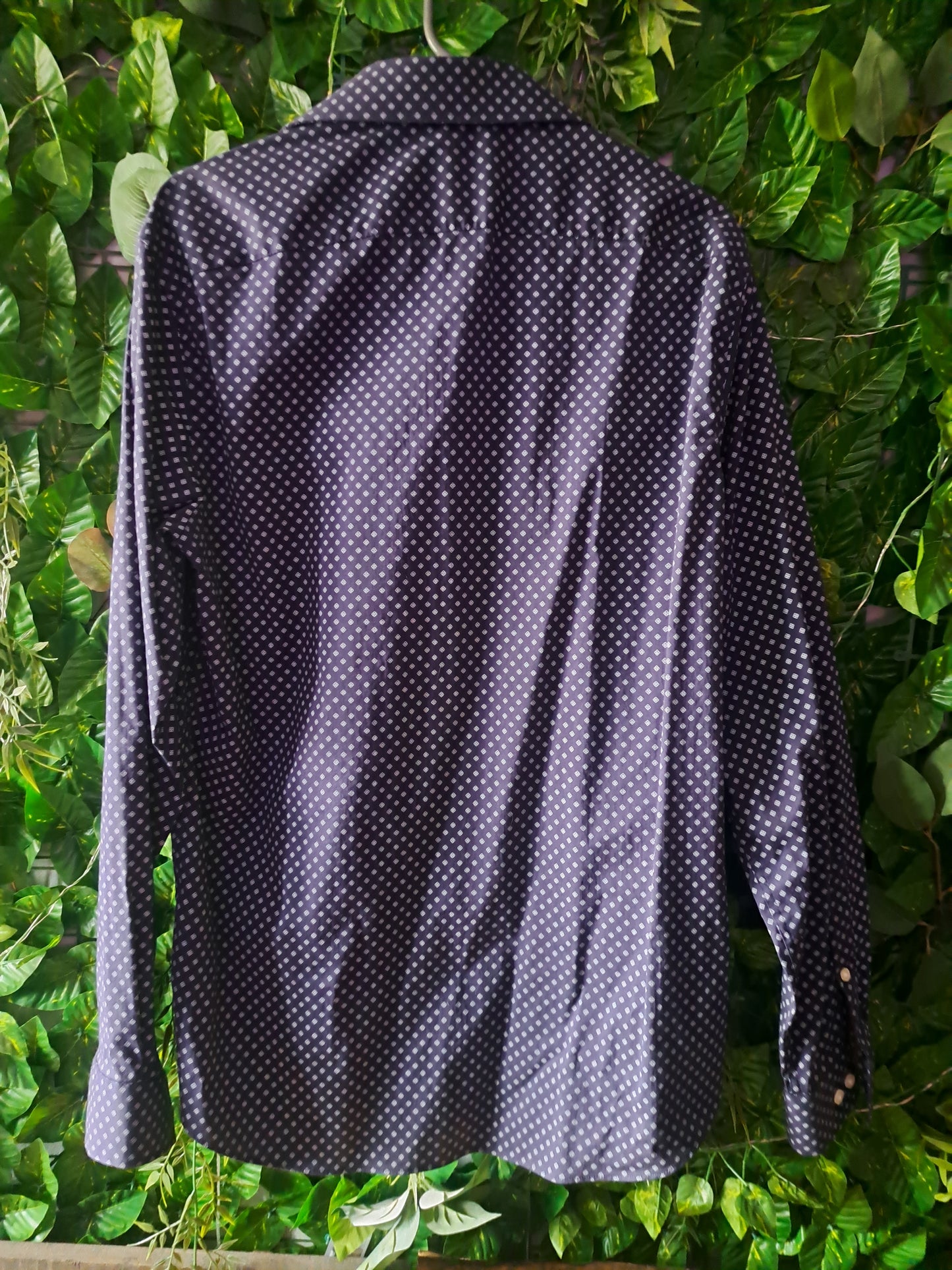 Chemise bleue marin à manches longues slim fit