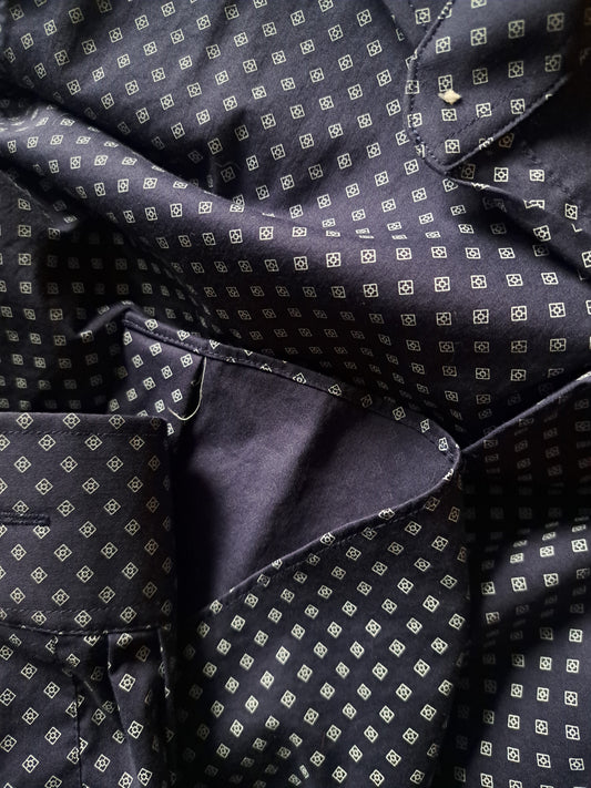 Chemise bleue marin à manches longues slim fit