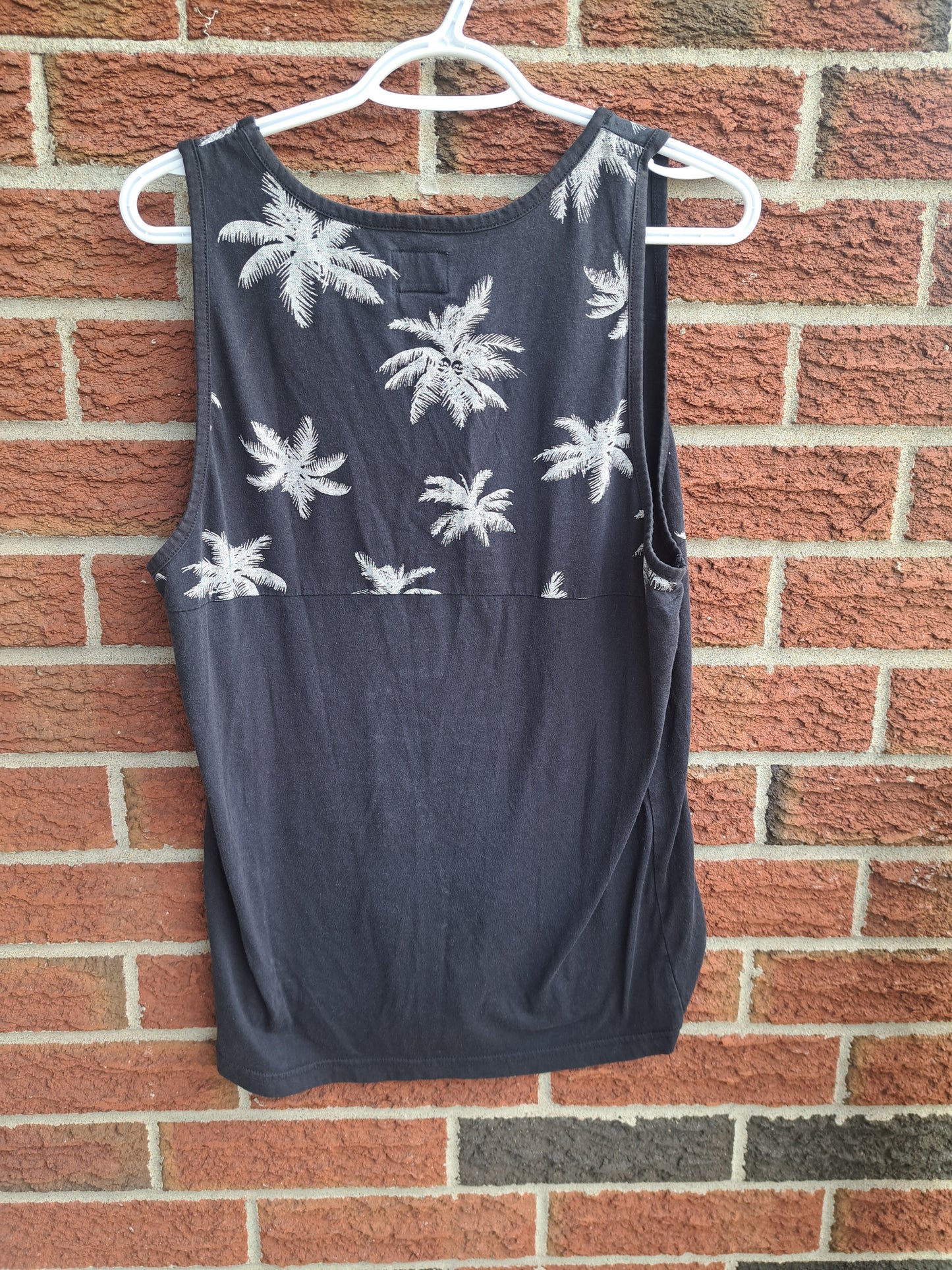 Camisole noire pour homme avec palmiers blancs