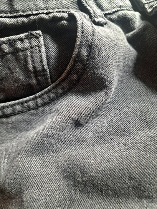 Jeans noir-gris bas large