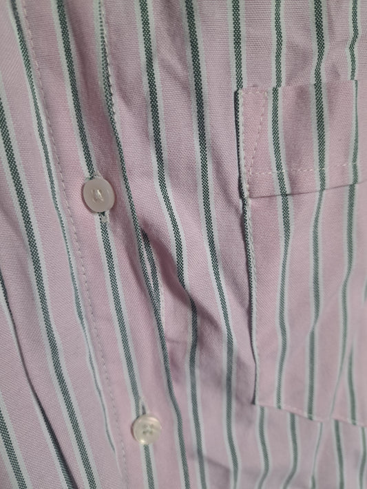 Chemise lignée rose pâle