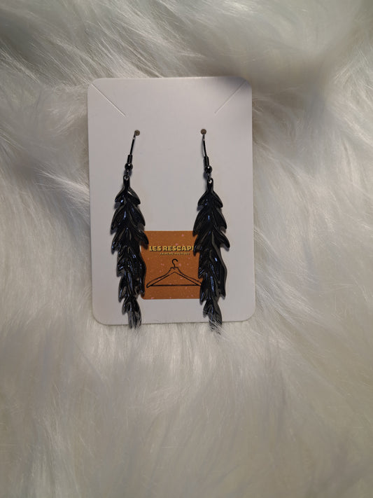 Boucles d'oreilles noires en métal