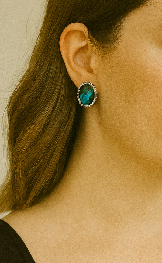 Boucles d'oreilles vertes émeraudes