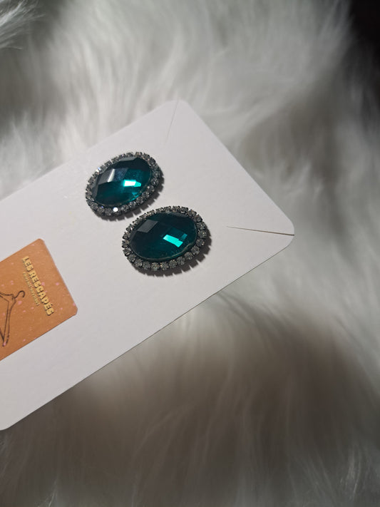Boucles d'oreilles vertes émeraudes