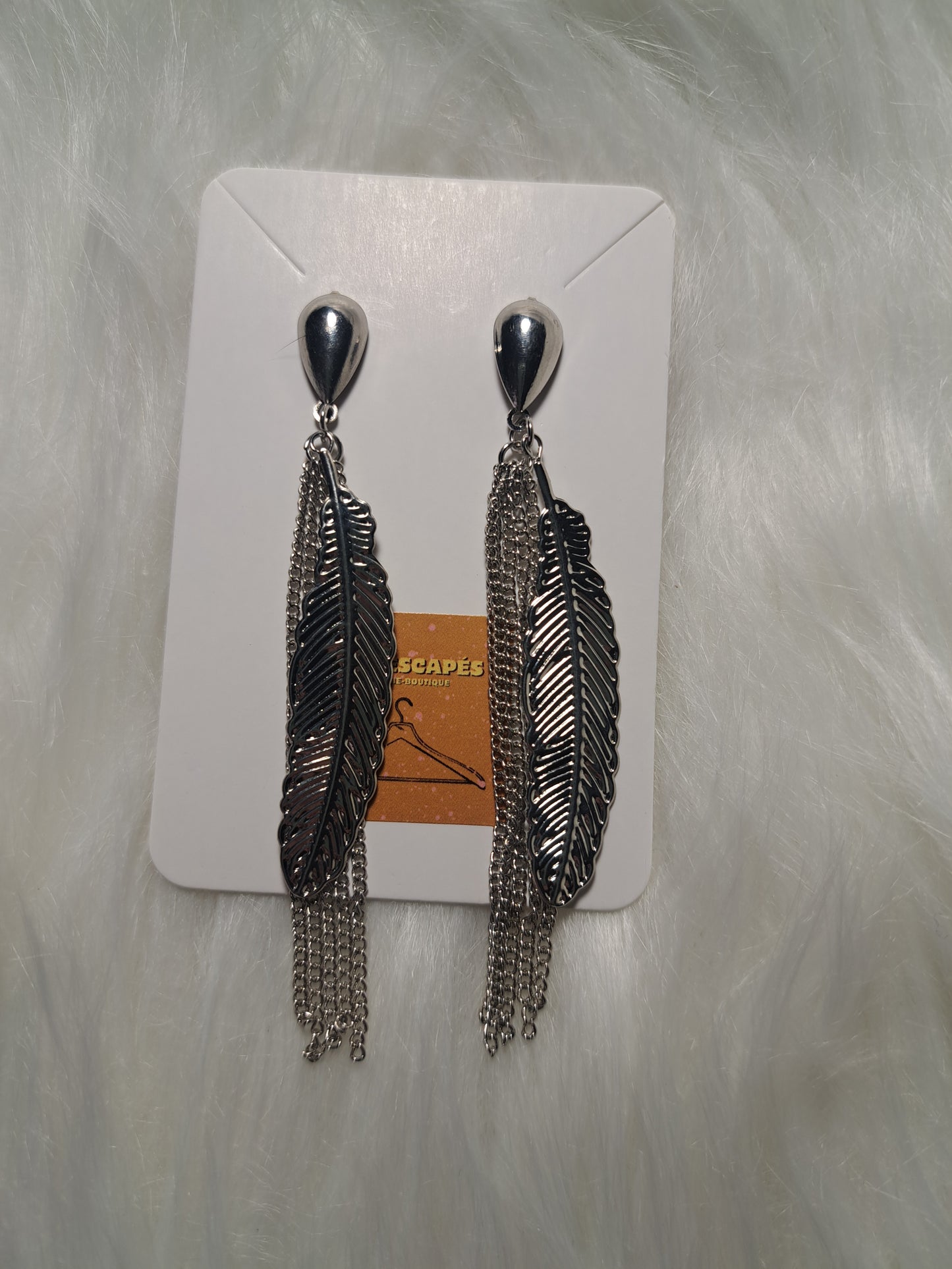 Boucles d'oreilles argentées feuilles