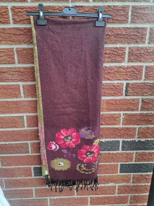 Foulard mauve et jaune