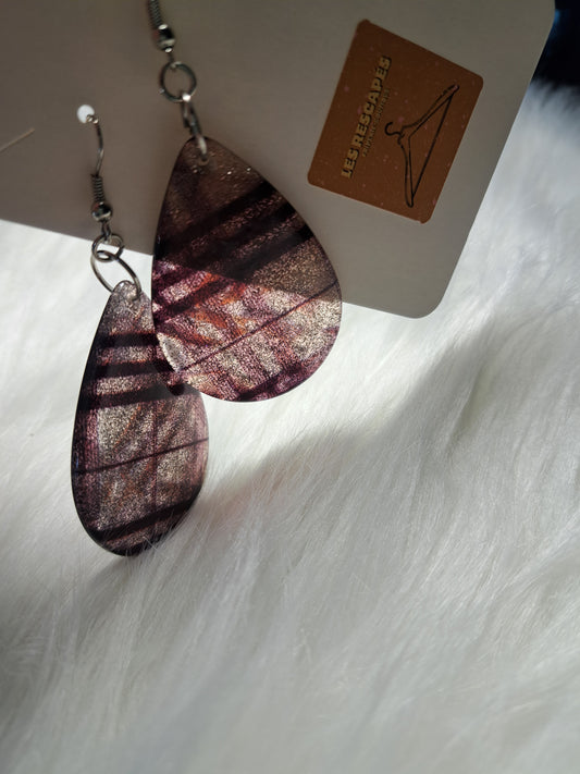 Boucles d'oreilles mauves ovales