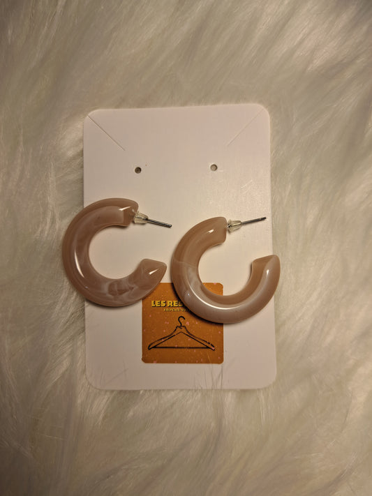 Boucles d'oreilles rondes beiges
