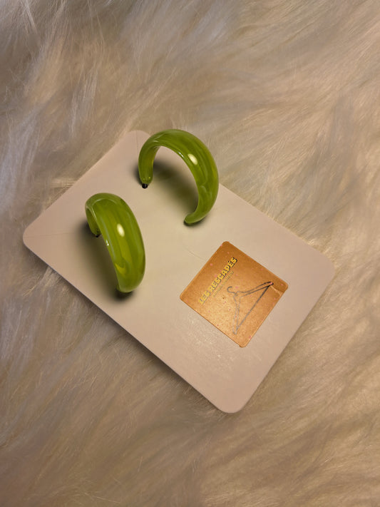 Boucles d'oreilles rondes et vertes