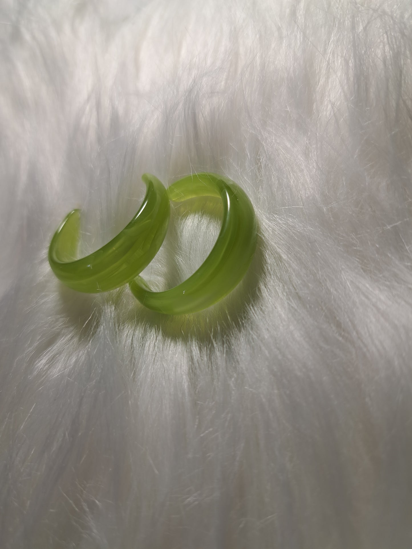 Boucles d'oreilles rondes et vertes