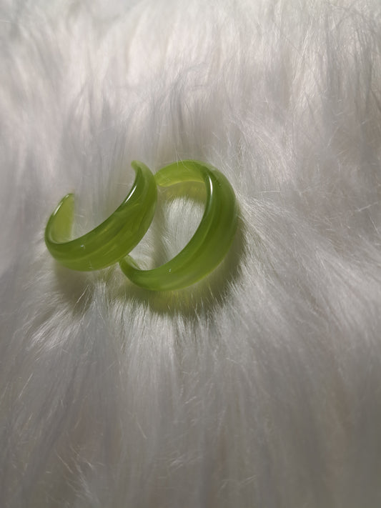 Boucles d'oreilles rondes et vertes