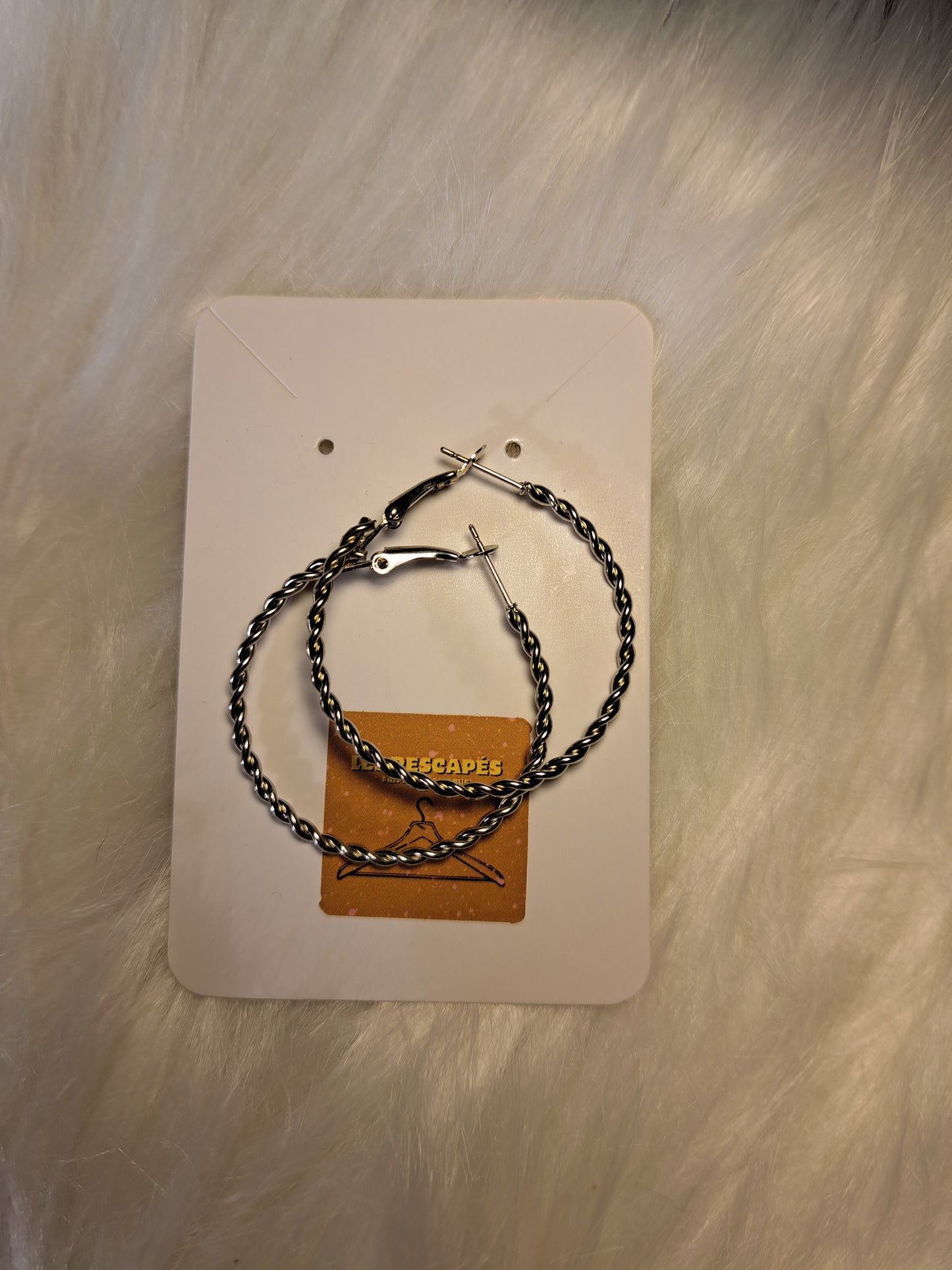 Boucles d'oreilles rondes torsadées couleur argent