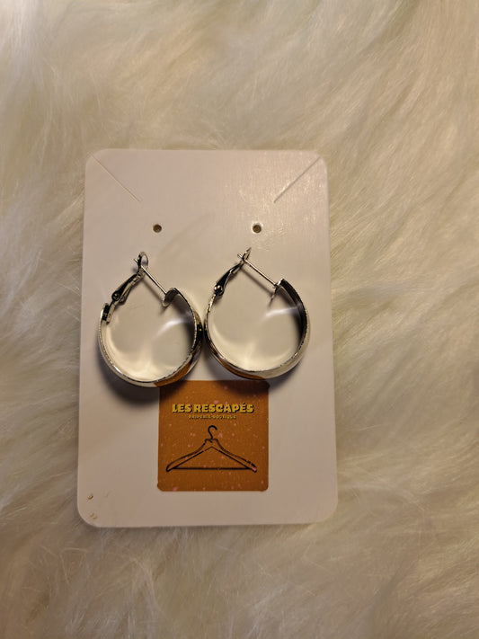 Boucles d'oreilles rondes couleur argent