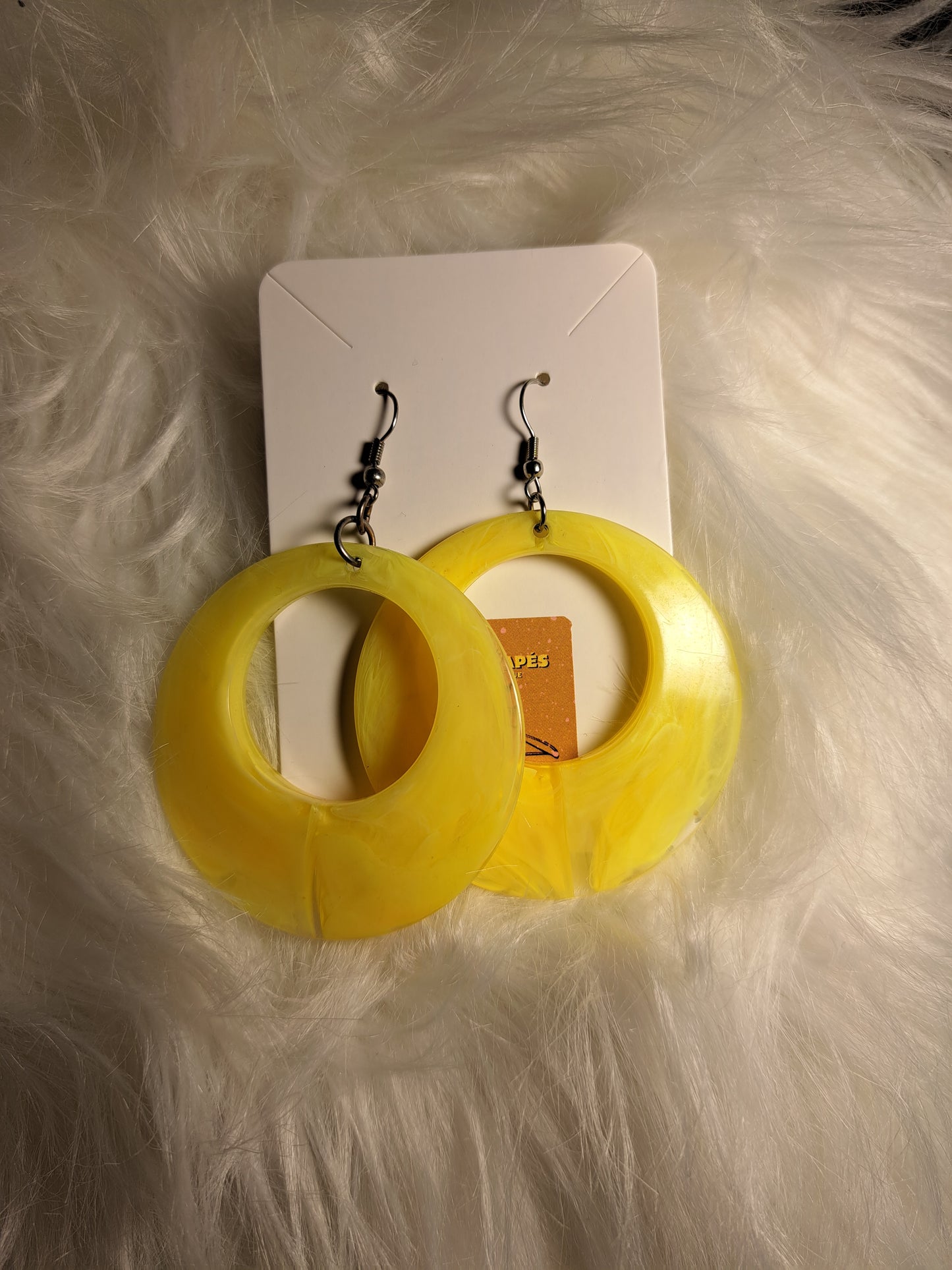 Boucles d'oreilles rondes jaunes