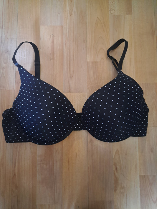 Soutien gorge noir à pois blanc