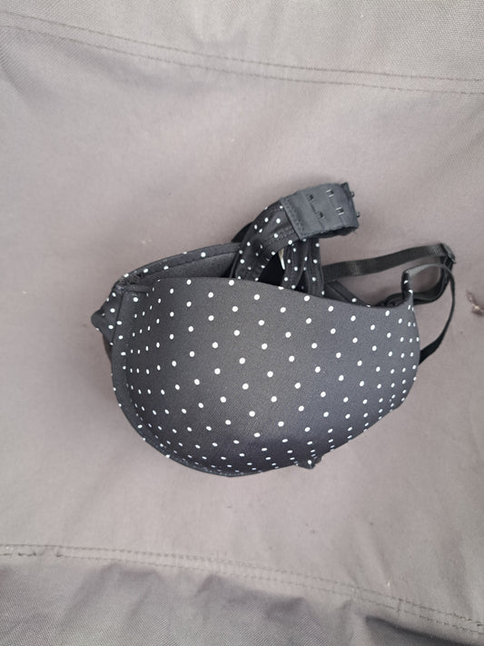 Soutien gorge noir à pois blanc