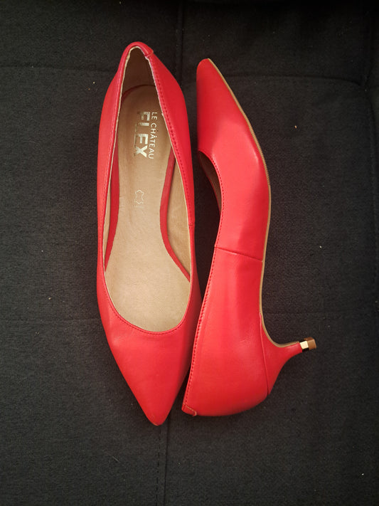 Chaussures roses saumons à petits talons