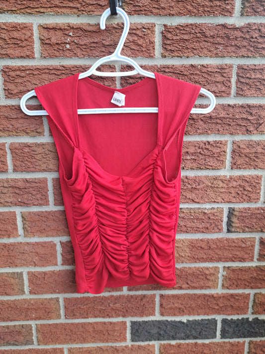 Haut rouge sans manches extensible
