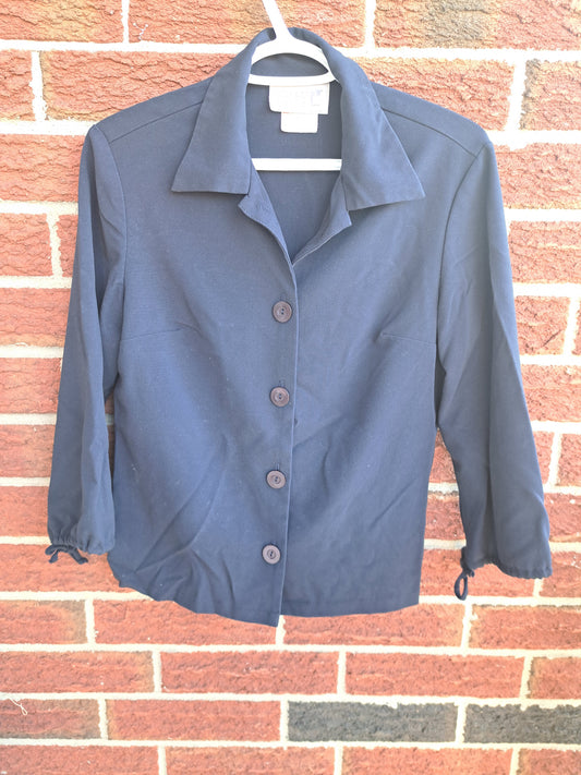 Veston ample bleu marin foncé avec boutons