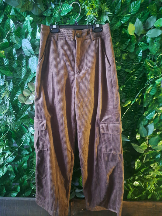 Pantalon brun style velours