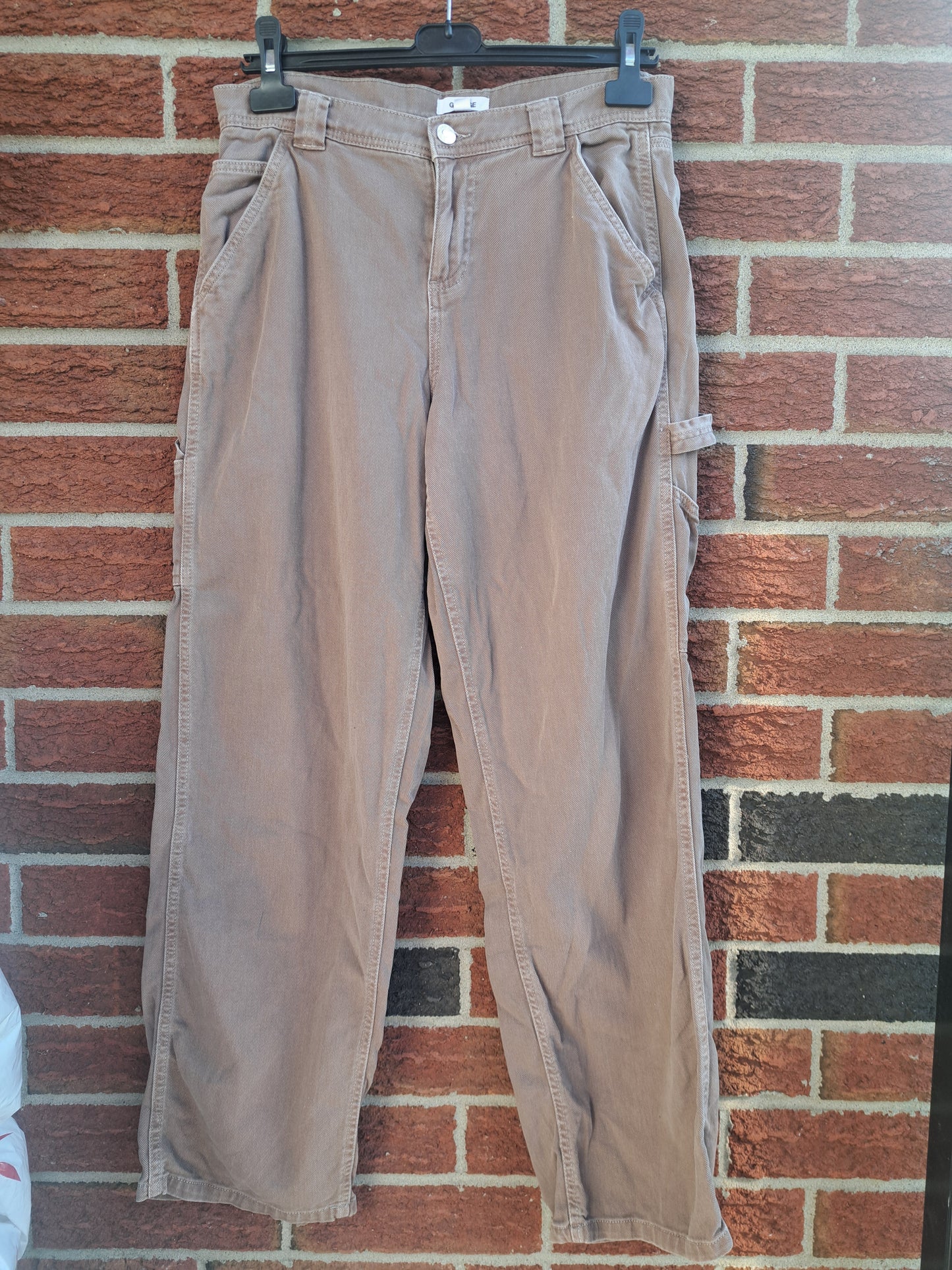 Pantalon brun-beige en jeans