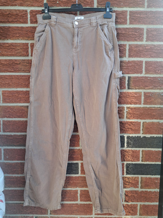 Pantalon brun-beige en jeans