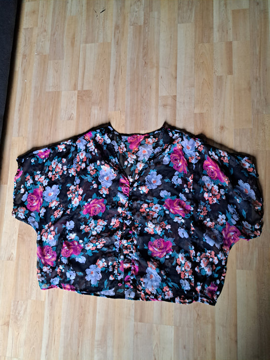 Chemise fleurie semi transparente