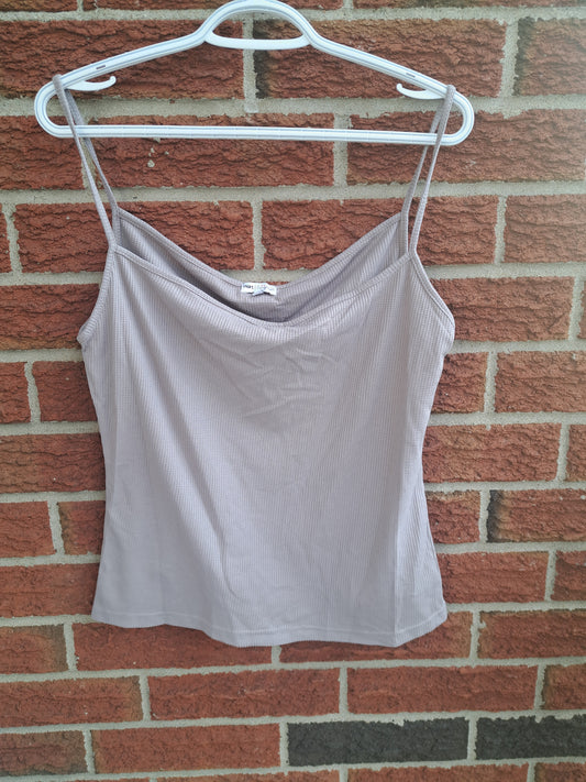 Ensemble 2 pièces, camisole et veste grise-beige