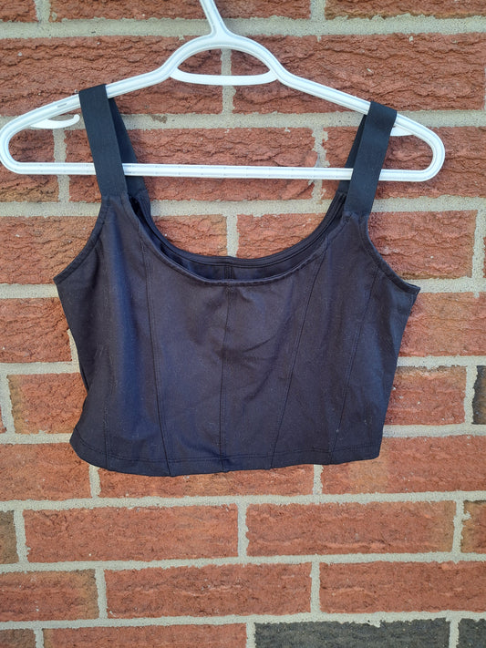 Camisole-Top de sport noir court
