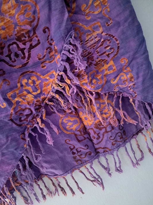 Jupe mi-longue mauve ajustable