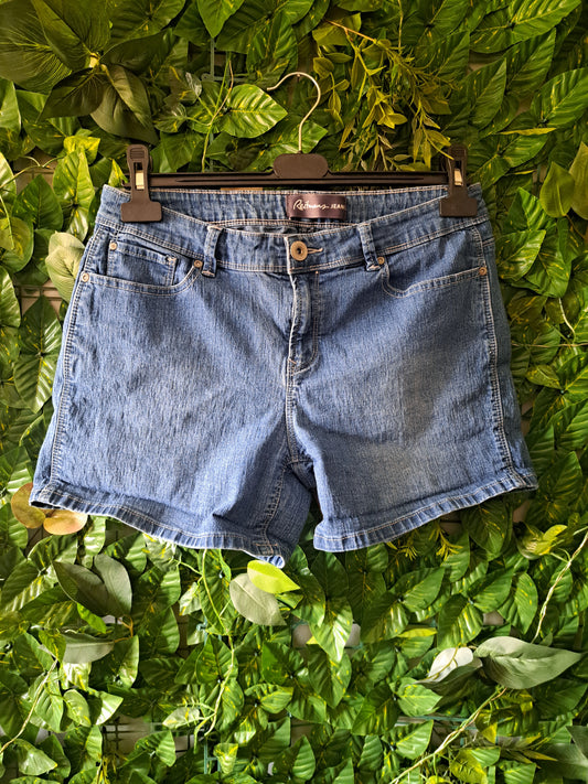 Short en jeans bleu taille haute