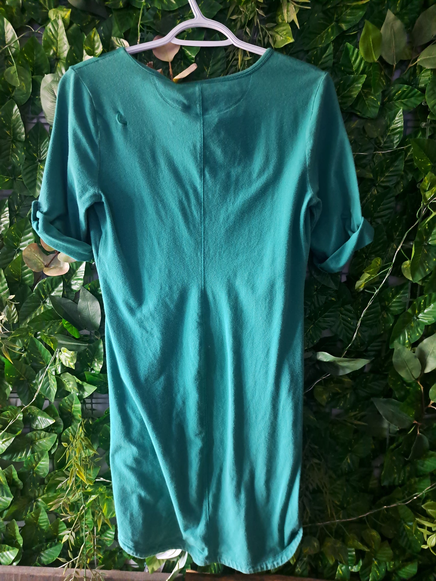 Robe turquoise manches 3/4