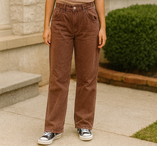 Pantalon brun-orangé en jeans Garage