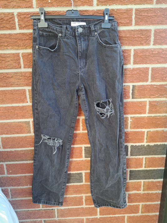Jeans noir troué coupe droite vintage