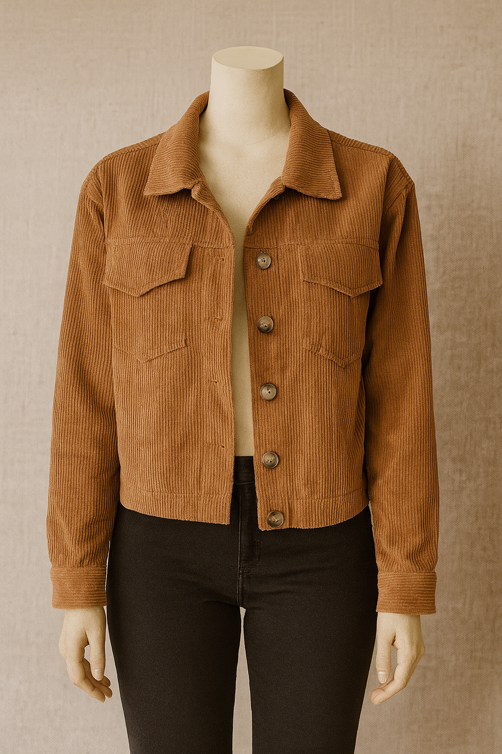 Veste orange avec boutons