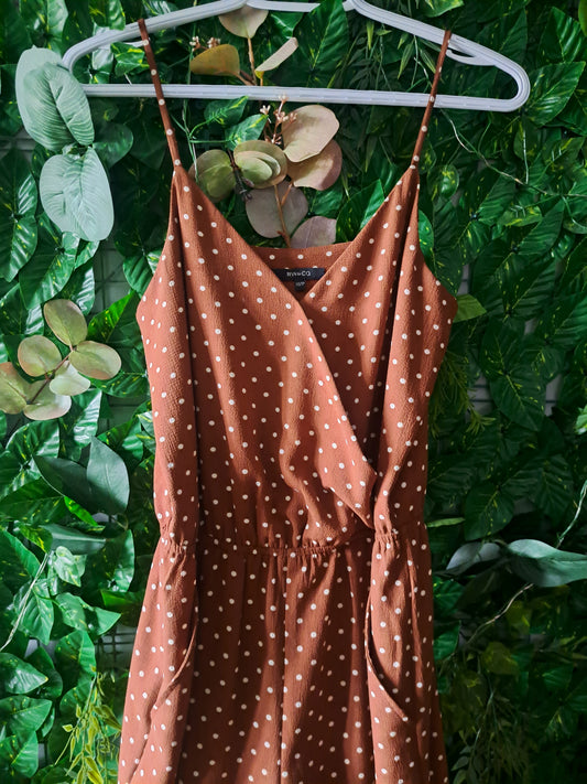 One-piece brun à pois