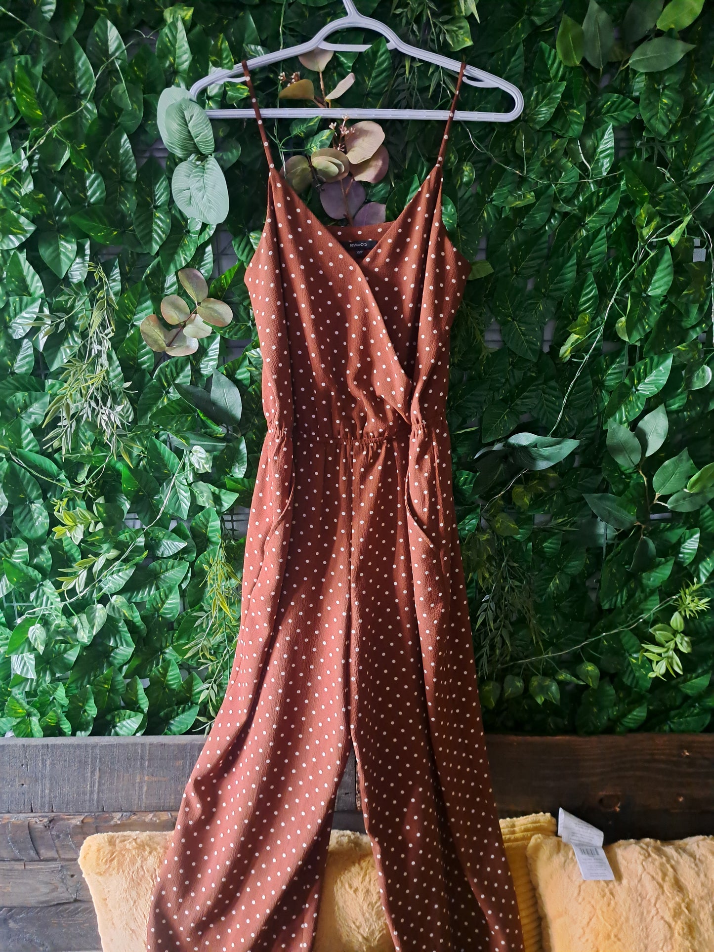 One-piece brun à pois