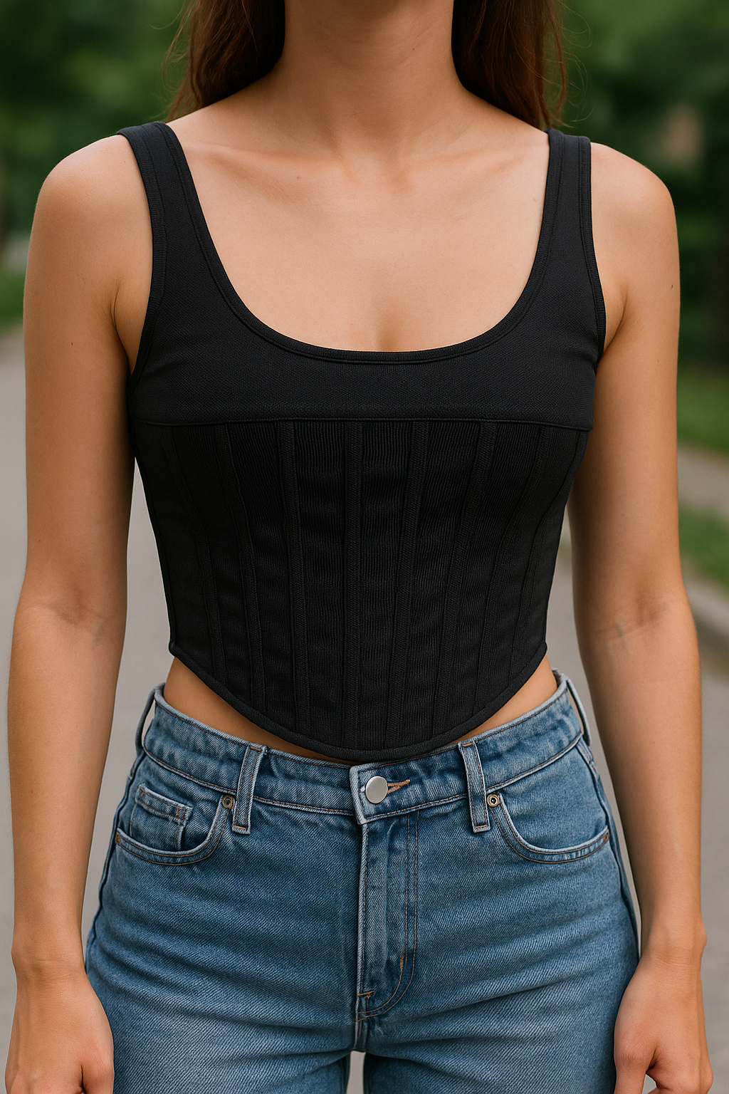 Camisole style corset noir
