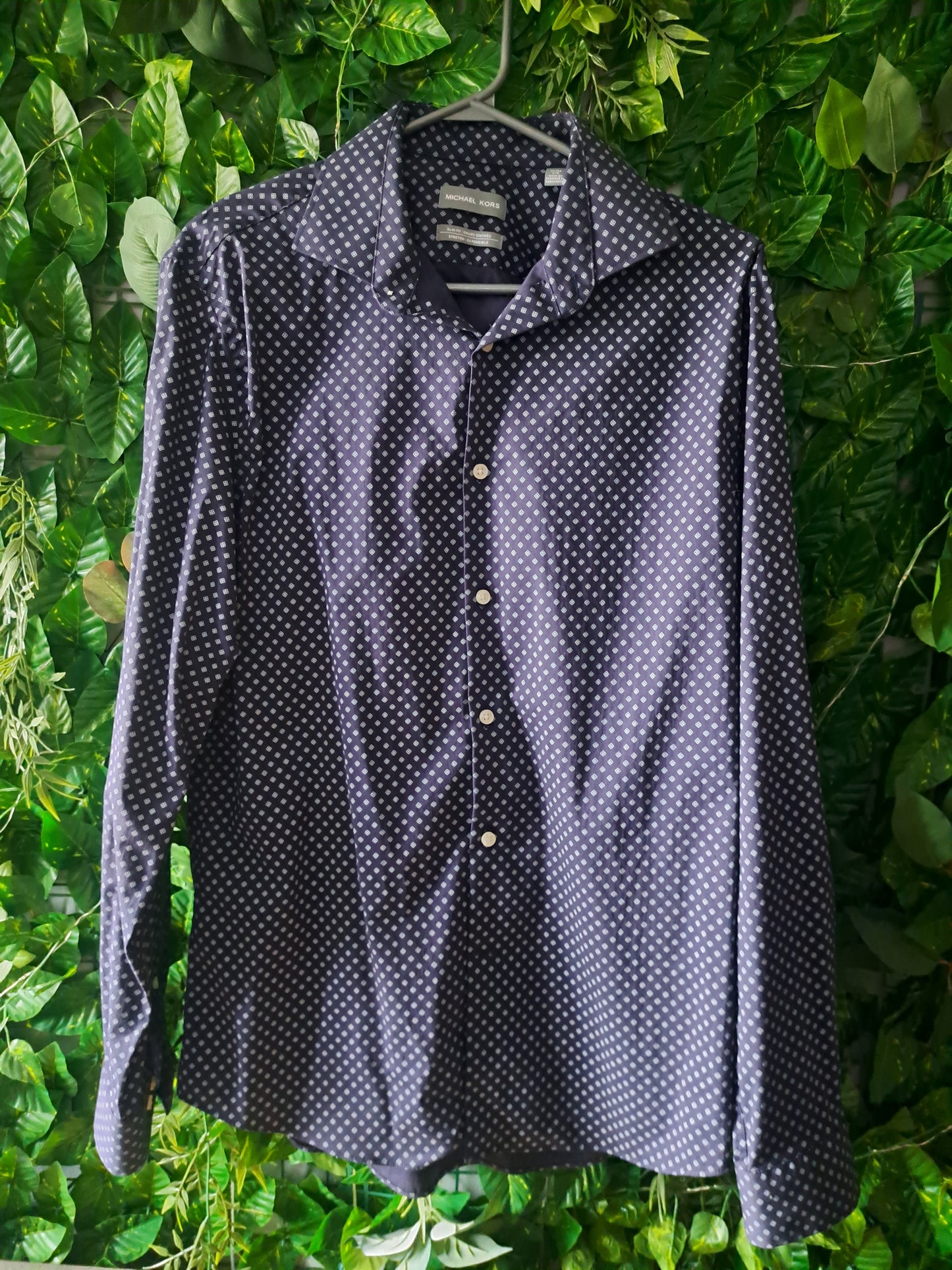 Chemise bleue marin à manches longues slim fit