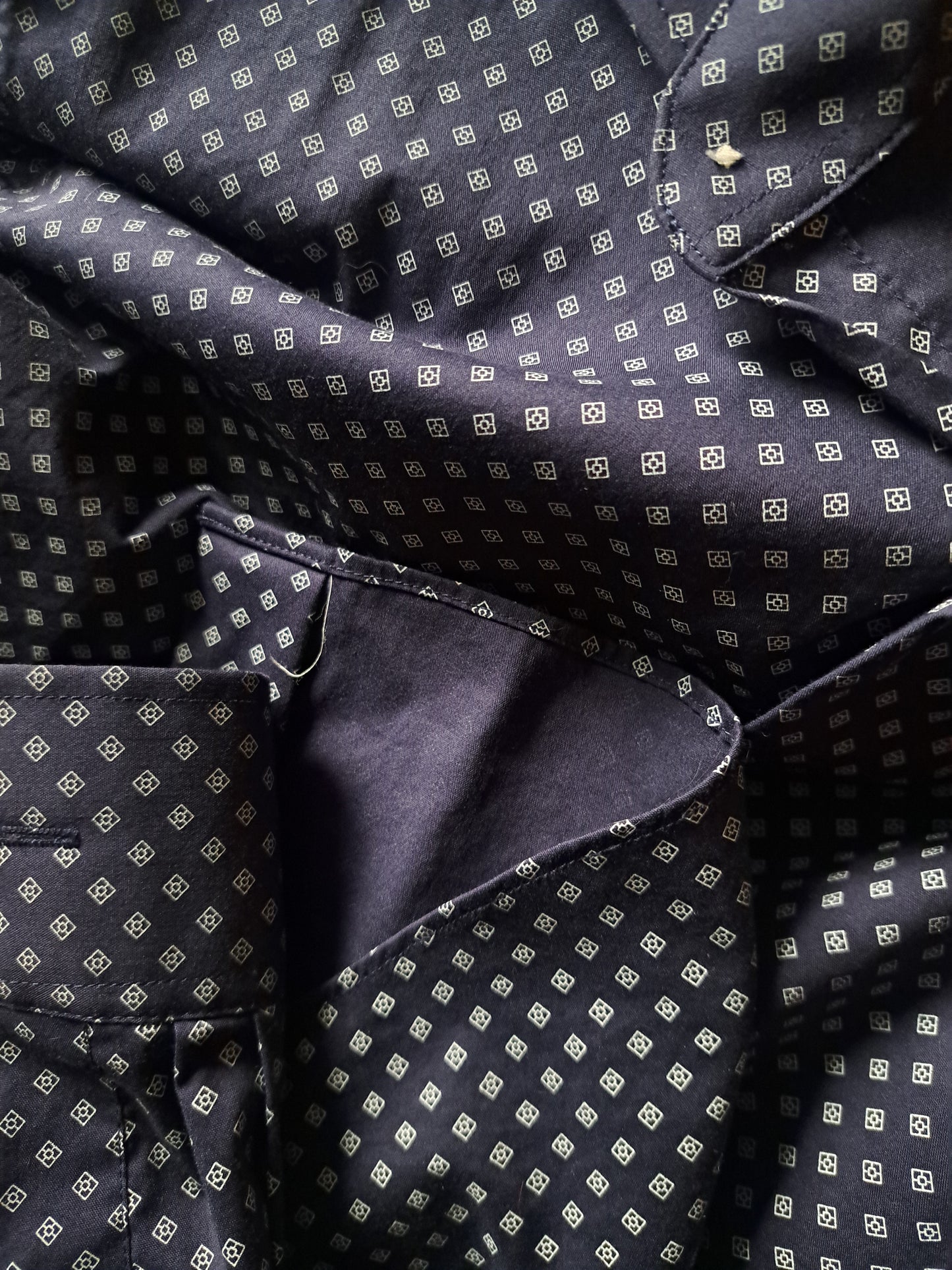 Chemise bleue marin à manches longues slim fit