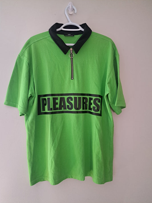 T-shirt vert fluo Pleasure now