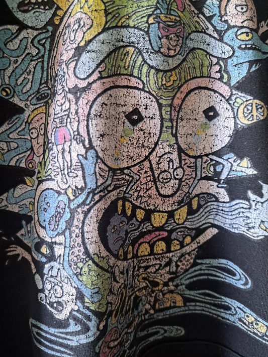 Hoodie noir Rick and Morty usé
