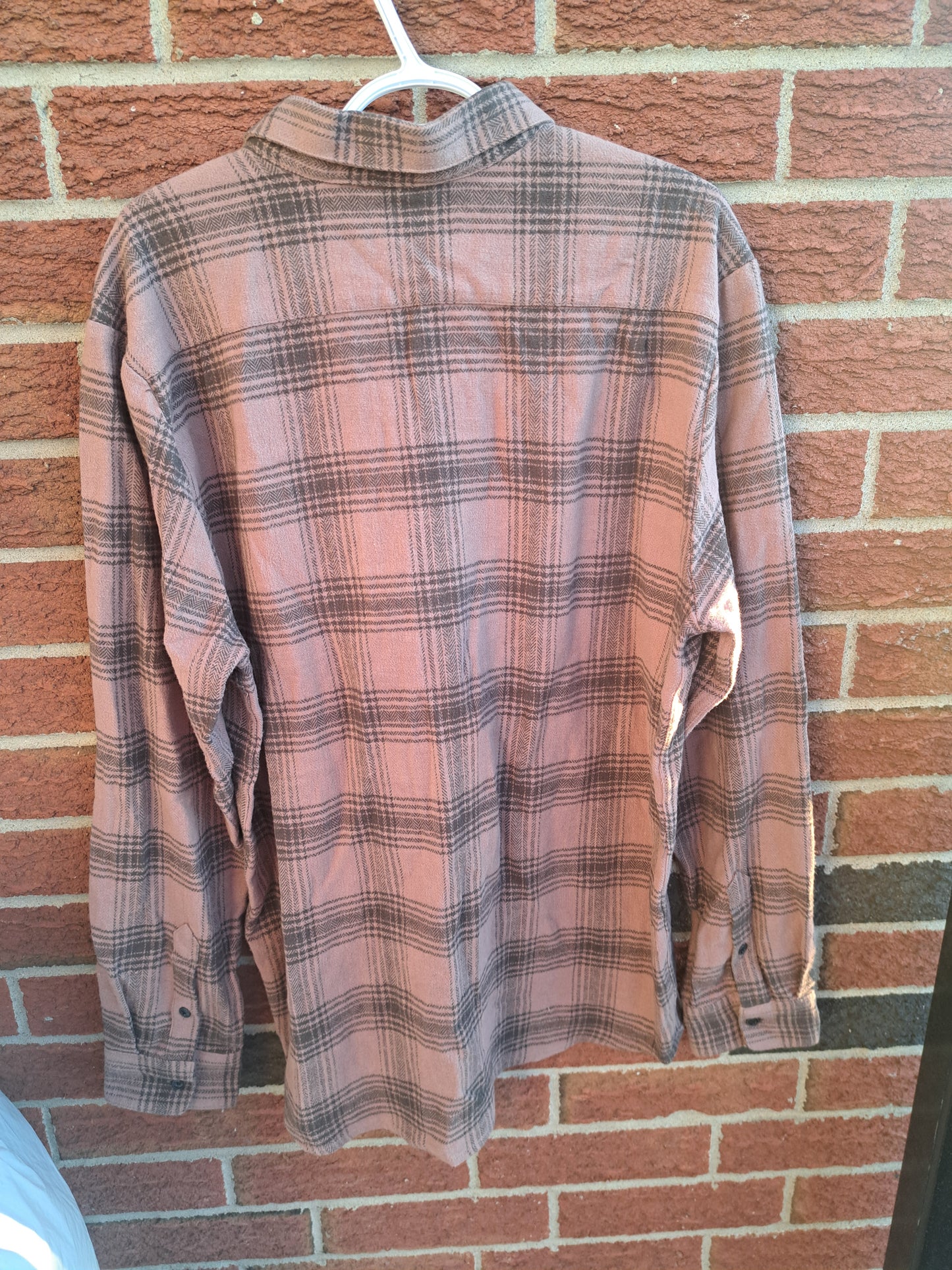 Chemise à carreaux brune et beige